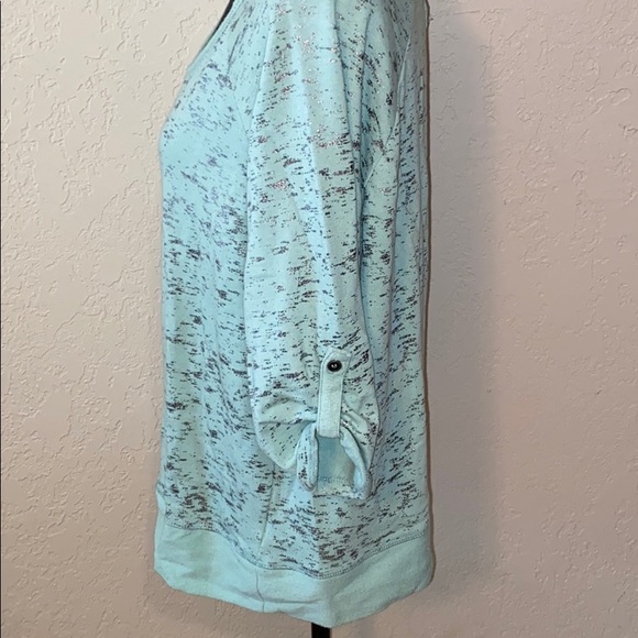 Xhilaration turquoise 3/4 sleeve top size large - Picture 3 of 7